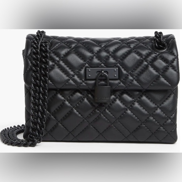 NWT- Kurt Geiger London- Mini Brixton Drench Leather Shoulder Bag- Black - Picture 9 of 14